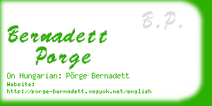 bernadett porge business card