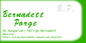 bernadett porge business card